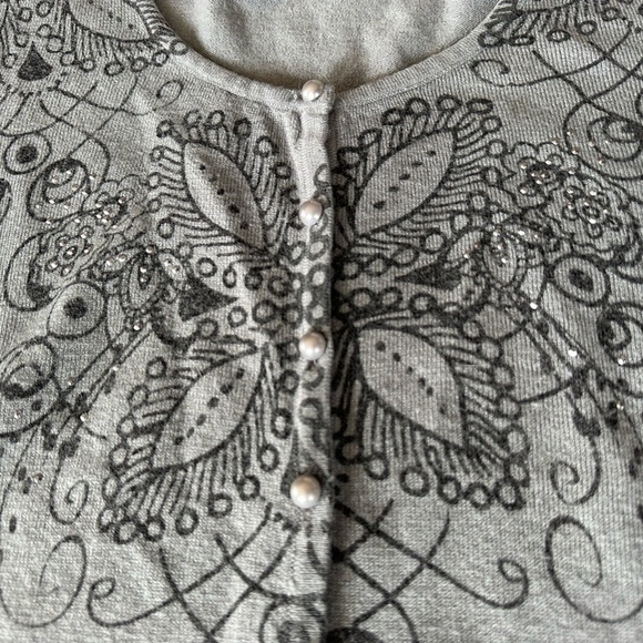 Unity World Wear Grey Button Up Cardigan Sweater size Large - Picture 2 of 4